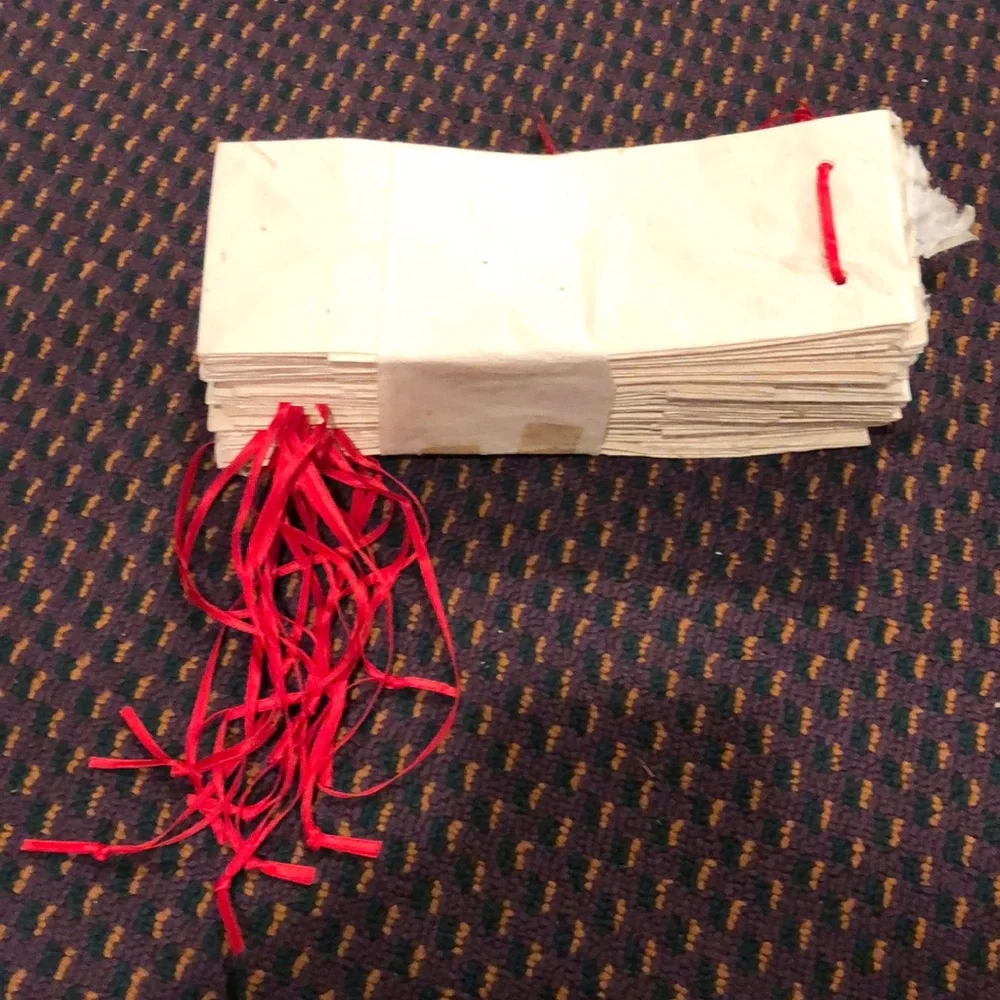 New 20 count small rice paper bags with red satin ribbon ties